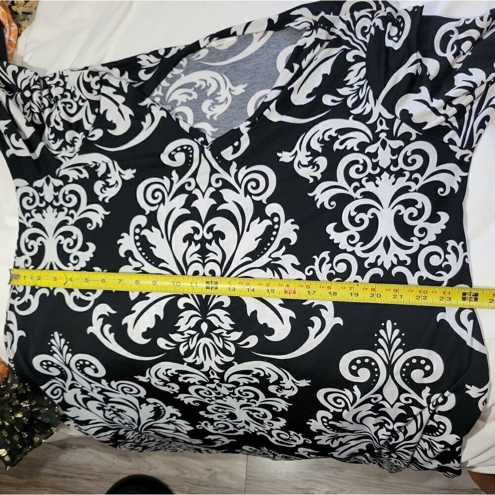 Chic soul Black and white paisley swing dress with pockets Sz XXL - Picture 11 of 11